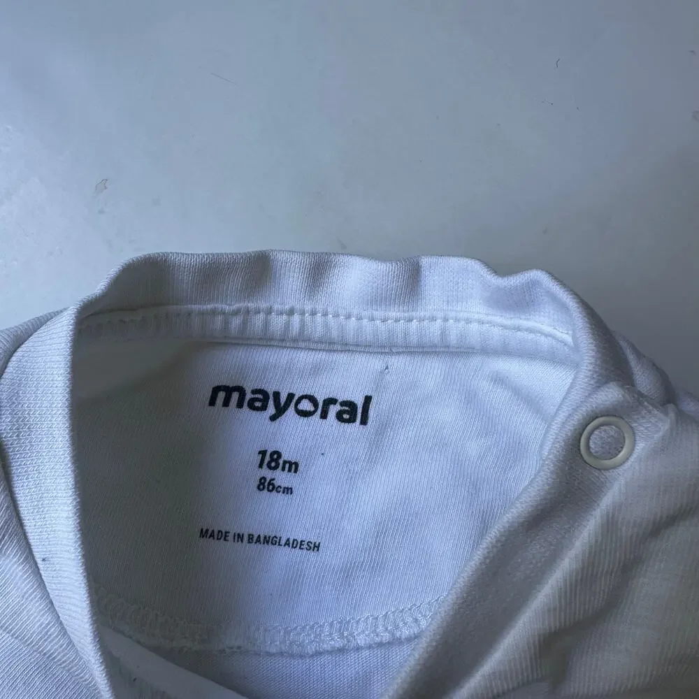 Mayoral White Winter Graphic Long Sleeve Tee - 18 Months